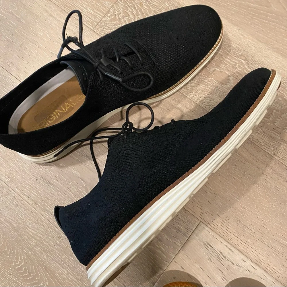 Cole Haan Original Grand Stitchlite Wingtip Oxford Shoes, Black Sz 13M